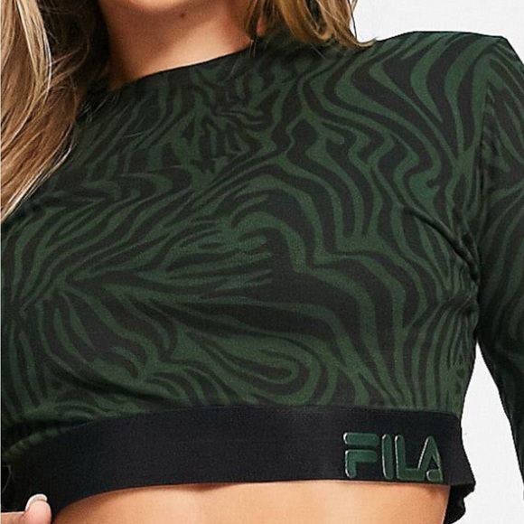 Womens fila zebra print crop top - Picture 2 of 5